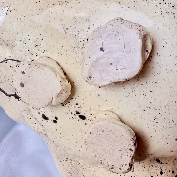 VTG Studio Art Pottery Abstract Pink MONSTERS Bowl 13” Modern 1980s Babat - Picture 9 of 15